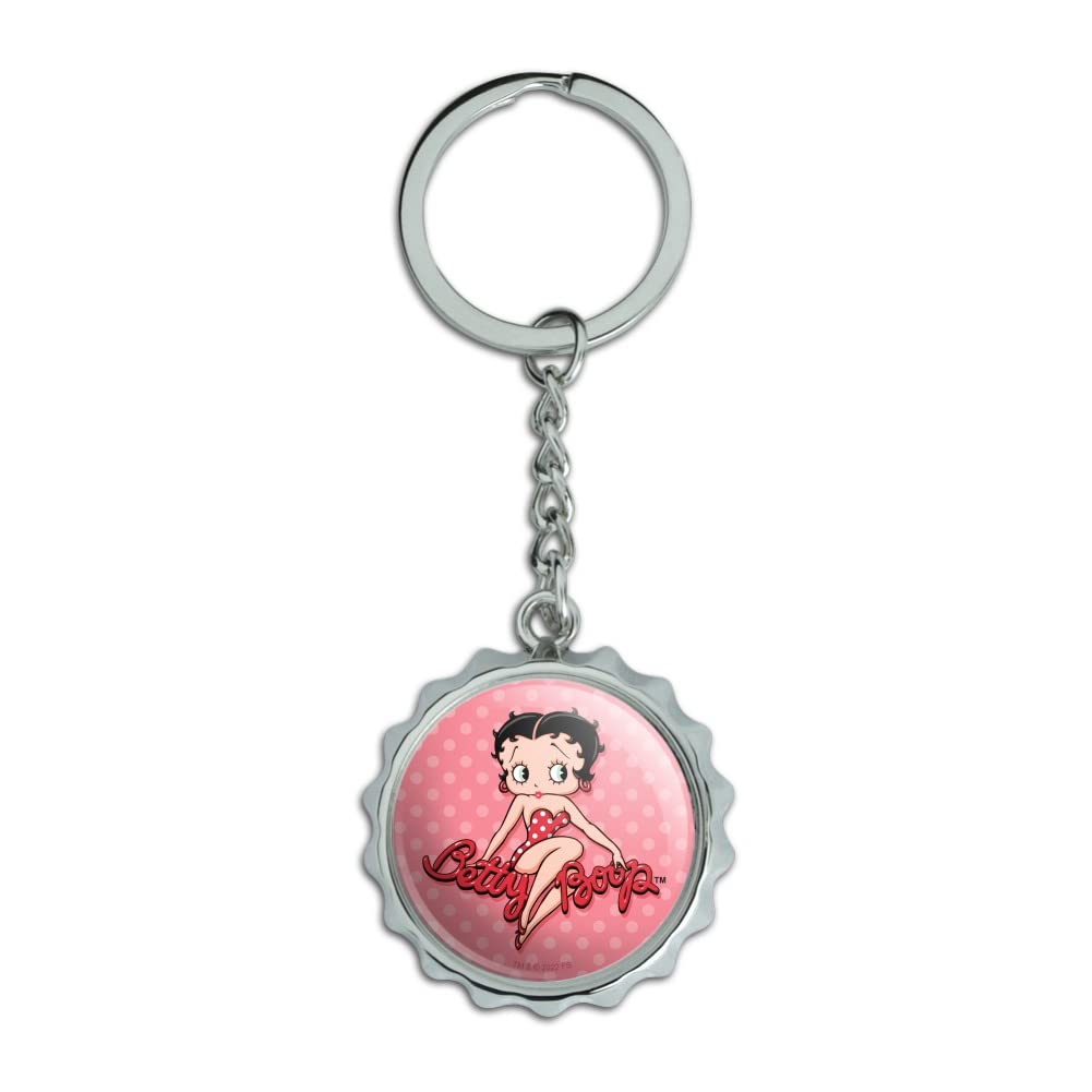 Amazon.com: Betty Boop Pink Polka Dots Keychain Chrome Plated
